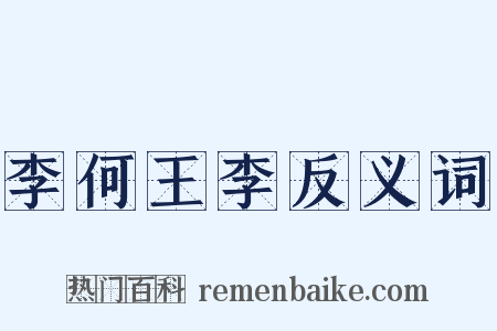 李何王李反义词是什么意思的图片